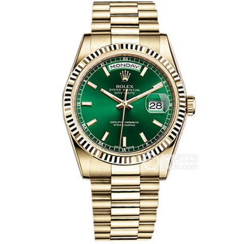 롤렉스 데이데이트 옴브레그린 금통 바게뜨 10p (178g,텅스텐) Rolex Daydate