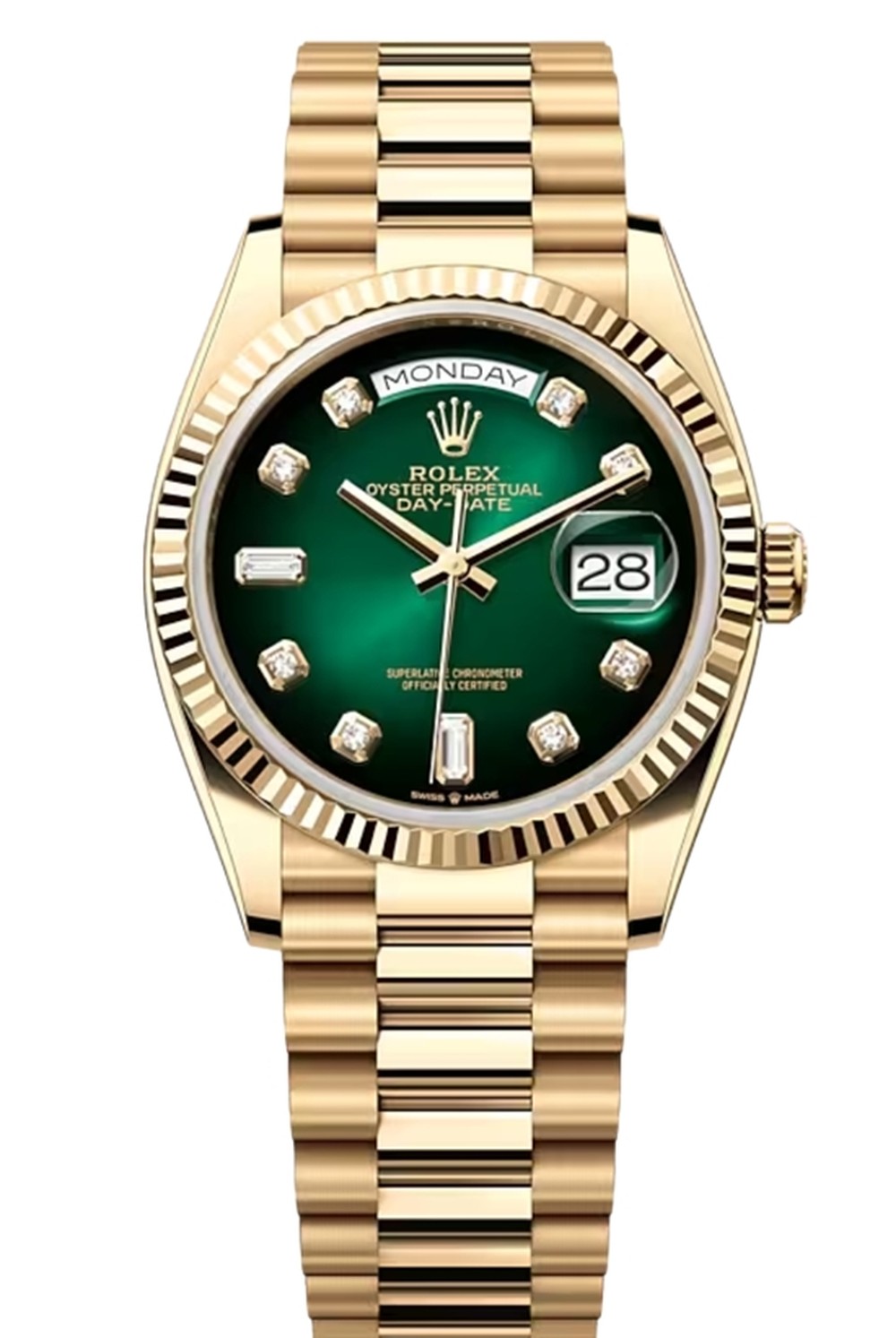 로렉스 옴브레그린 금통 바게뜨 36mm Rolex Daydate