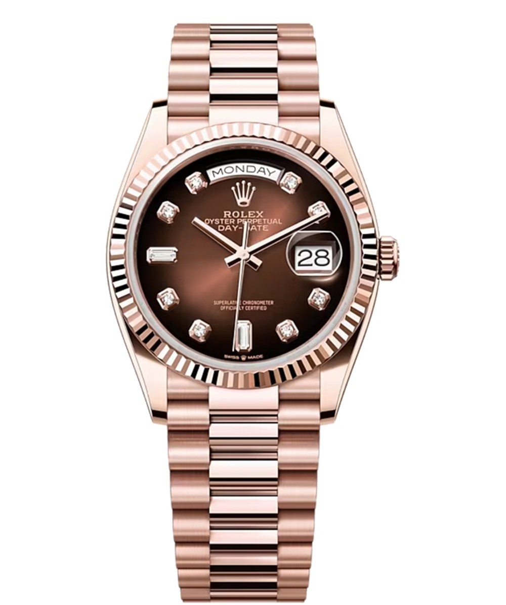 로렉스 데이데이트 초코판 8P 로즈골드금통 36mm (178g,텅스텐) Rolex Daydate
