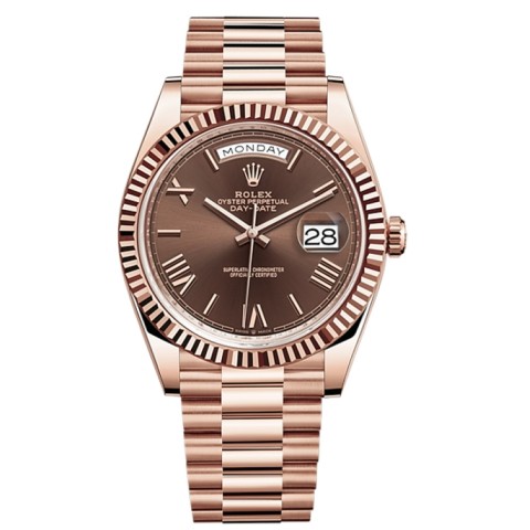 로렉스 데이데이트 로즈골드 초코 로만 40mm 텅스텐 170g 텅스텐 Rolex Daydate