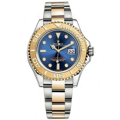 요트-마스터 옐로우 골드 블루 다이얼 40mm S급 레플리카 시계