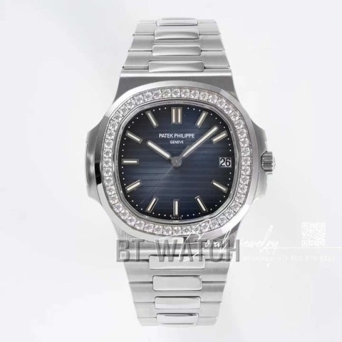 파텍필립 노틸러스 청판 다이얼 5711 다이아 베젤 40mm Patek Philippe Nautilus