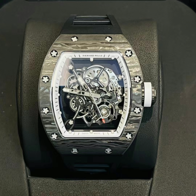 리차드밀 블랙 카본 뚜르비옹 러버밴드 화이트 RM-055 S급 레플리카 시계