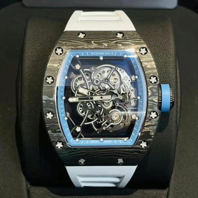 리차드밀 블랙 카본 뚜르비옹 화이트 러버밴드 블루 RM-055 S급 레플리카 시계