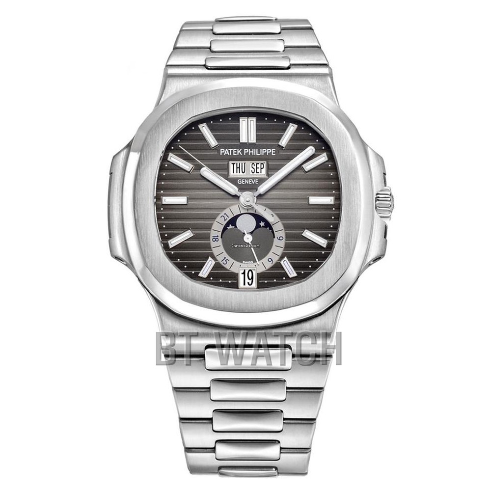 파텍필립 노틸러스 문페이즈 블랙 다이얼 스틸 5726 40mm Patek Philippe Nautilus