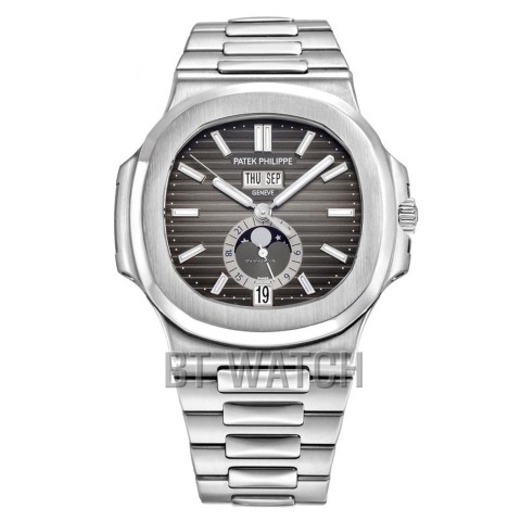 파텍필립 노틸러스 문페이즈 블랙 다이얼 스틸 5726 40mm Patek Philippe Nautilus