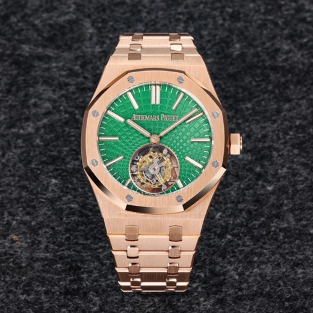 오데마피게 로얄오크 플라잉 뚜르비옹 로즈골드 그린다이얼 41mm Audemars Piguet Royal Oak