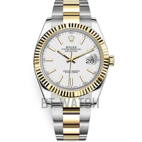 롤렉스 데이저스트 화이트 와플 다이얼 오이스터 41mm 126333 Rolex Datejust