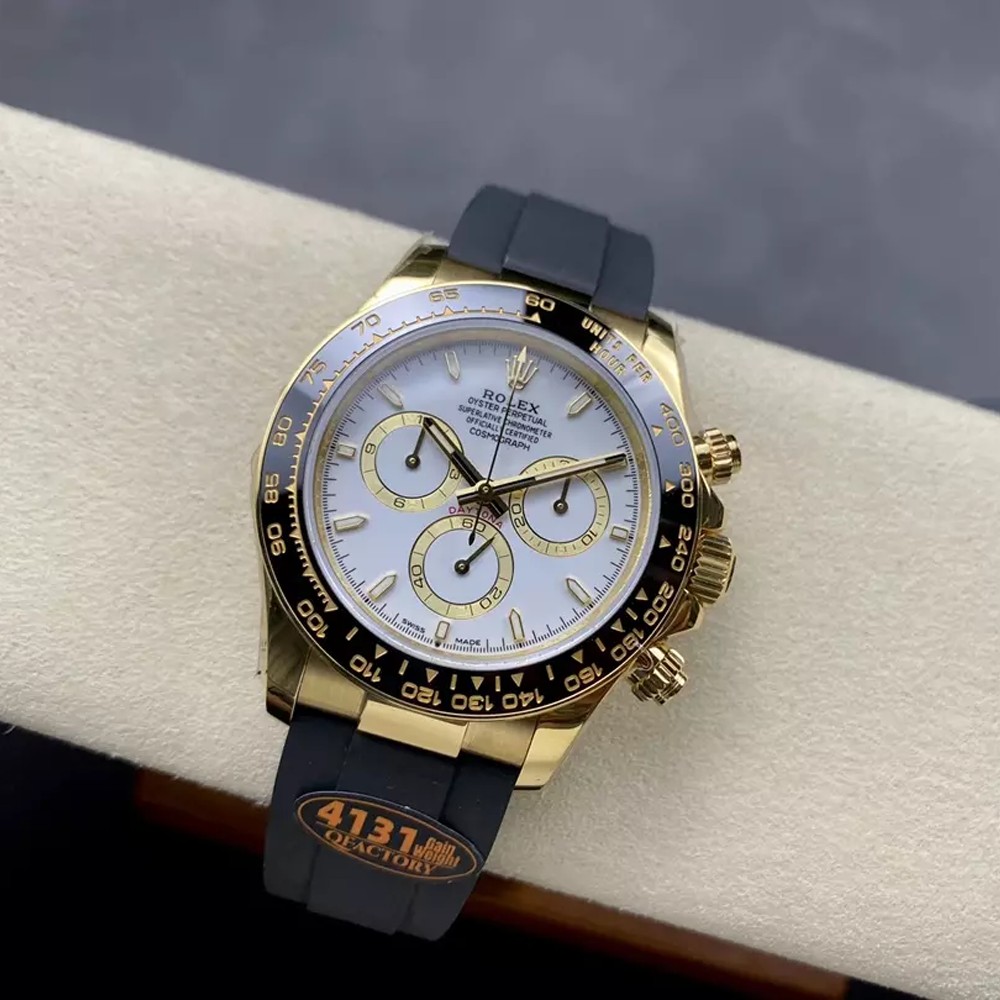텅스텐 롤렉스 코스모그래프 데이토나 화이트 다이얼 옐로우 골드 러버밴드 m126515 40mm Rolex Daytona