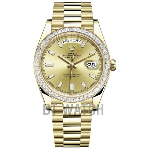 롤렉스 데이데이트 샴폐인 다이얼 다이아 베젤 40mm m228238 Rolex Daydate