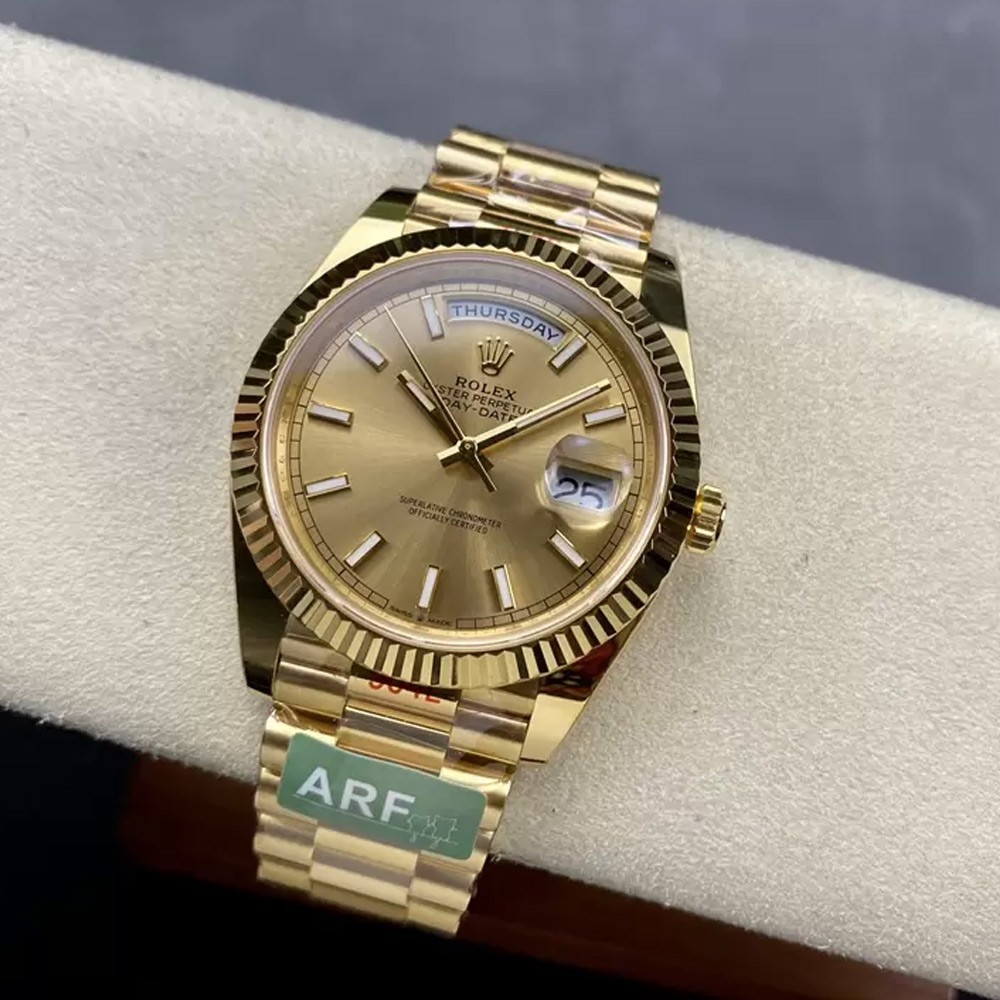 롤렉스 데이데이트 샴폐인 인덱스 다이얼 옐골 40mm Rolex Daydate