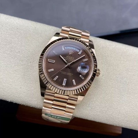 롤렉스 데이데이트 브라운 다이아 다이얼 로골 40mm Rolex Daydate