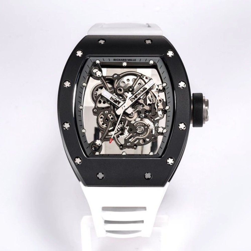 리차드밀 부바왓슨 블랙 화이트 러버밴드 NTPT RM-055 Richard Mille Bubba Watson