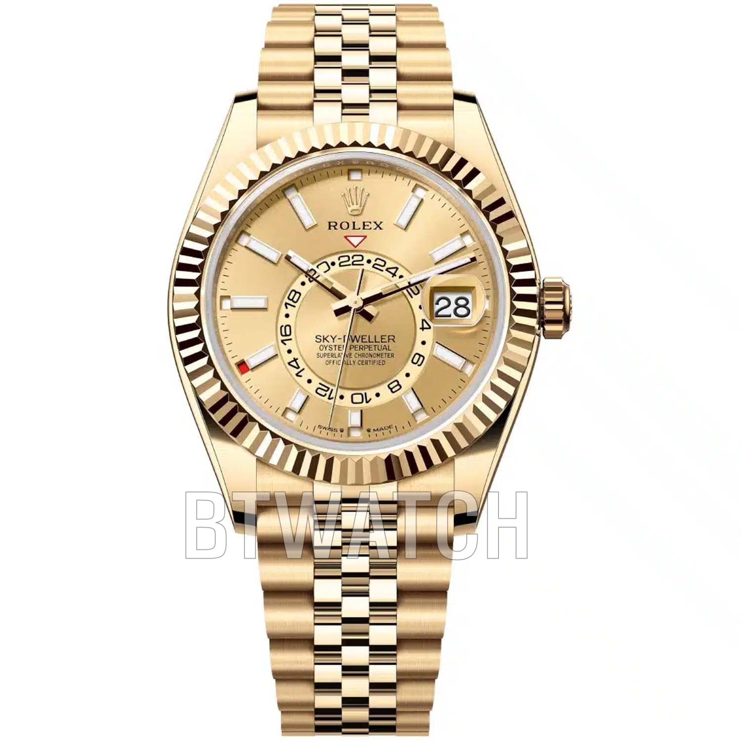 NOOB공장 스카이드웰러 옐로우골드 샴페인 골드 다이얼 금통 42mm