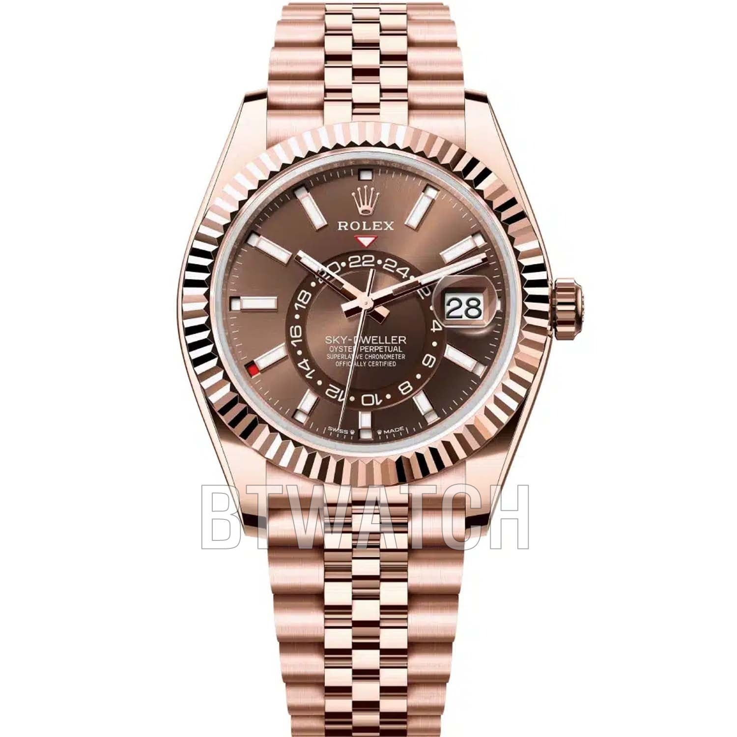 NOOB공장 롤렉스 스카이드웰러 초코 다이얼 로즈골드 금통 42mm