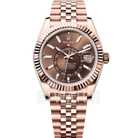 NOOB공장 롤렉스 스카이드웰러 초코 다이얼 로즈골드 금통 42mm
