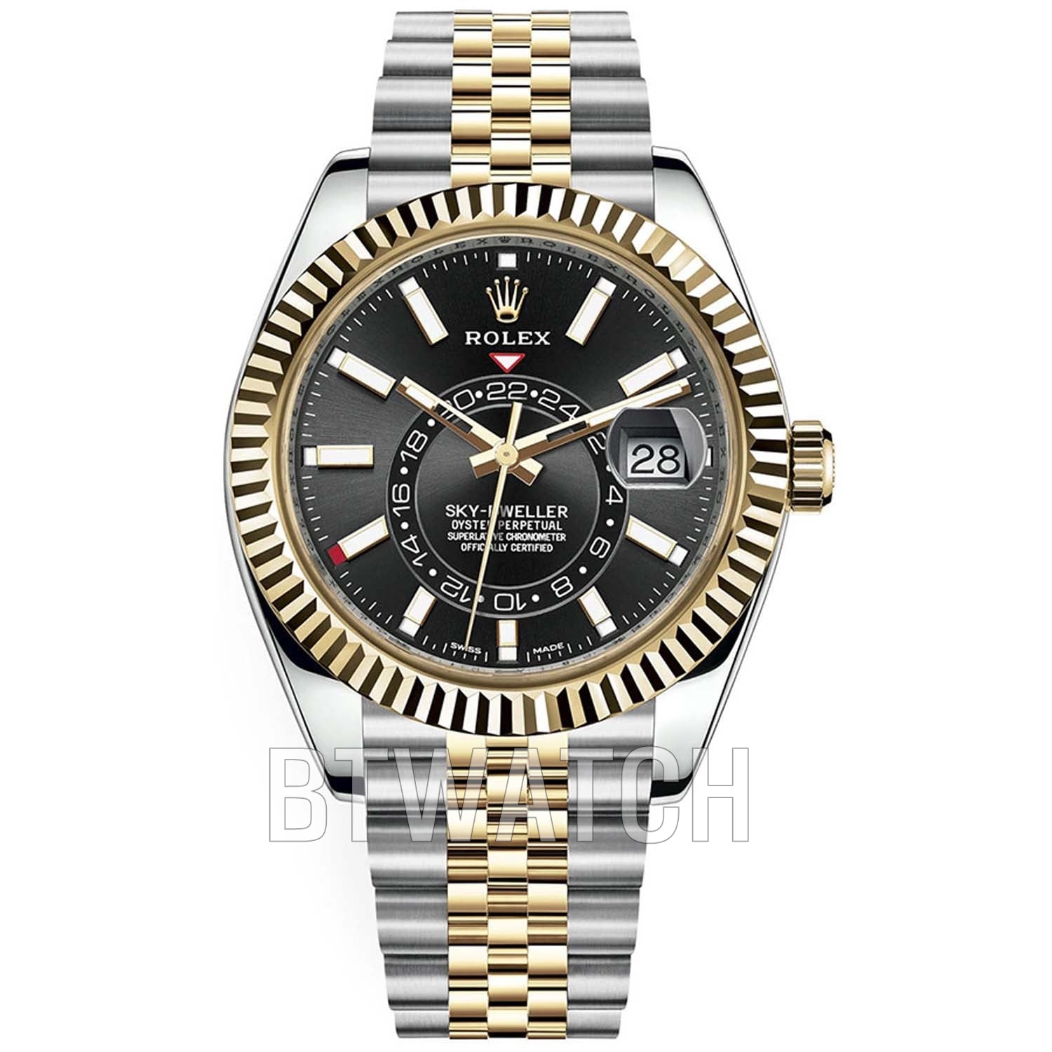 NOOB공장 스카이드웰러 검판 다이얼 옐로우골드 콤비 쥬빌레 42mm