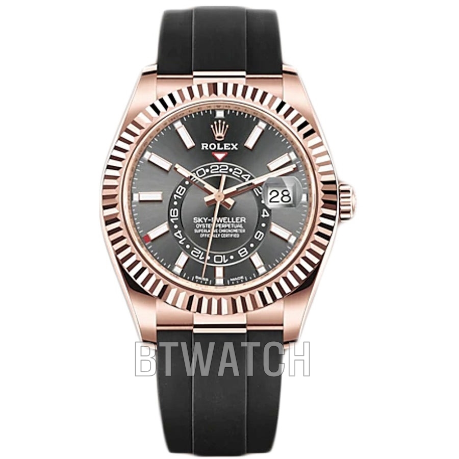 ZF공장 롤렉스 스카이드웰러 검판 다이얼 로즈골드 러버 최신 텅스텐 (180g) 42mm