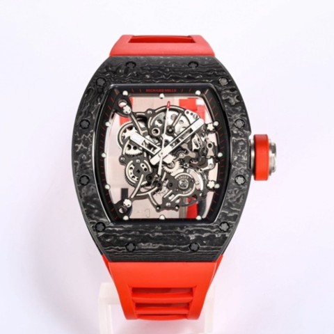 리차드밀 블랙 카본 뚜르비옹 레드 러버밴드 RM-055 Richard Mille Bubba Watson 055